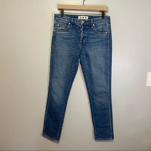 AMO Denim Jeans Tomboy Crop Dive Bar Button Fly Distressed size 26